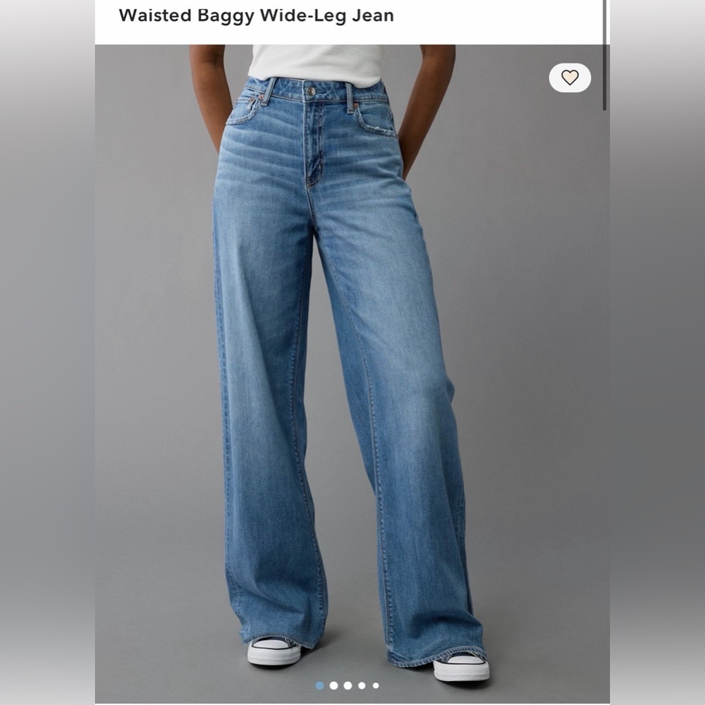 American Eagle Outfitters Dreamy Drape High Rise Baggy Wide Leg Jeans